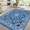 Luxurious Blue Exotic Floral Area Mat - 78.74" x 118.11", Non-Slip Backing, Machine Washable, Perfect for Living Room, Bedroom,