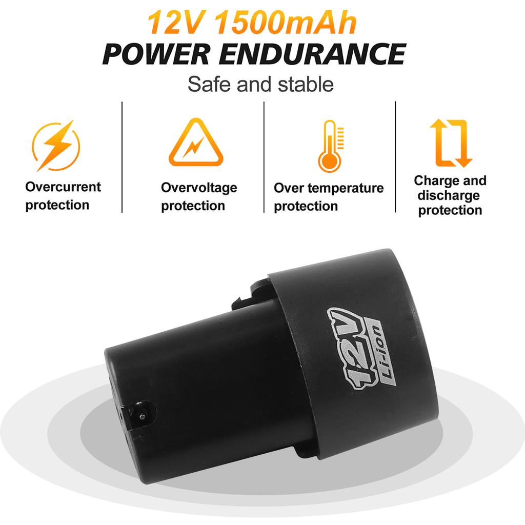 Cordless Drill Driver Set, 12V Electric Screwdriver Driver Tool Kit, 3/8" Keyless Chuck, Charger and batterie Included