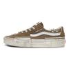 Vans Sk8 Reconstruct Round Toe Lace-Up Comfortable Durable Lightweight Low-Top Skate Shoes Unisex Sneaker Brown VN0009QSBS8