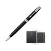 PARKER Sonnet Ballpoint Pen, Matte Black CT, Medium Point, Oil-Based Ink, with Original Notebook, Gift Box Set, Genuine Product 1950881 NS
