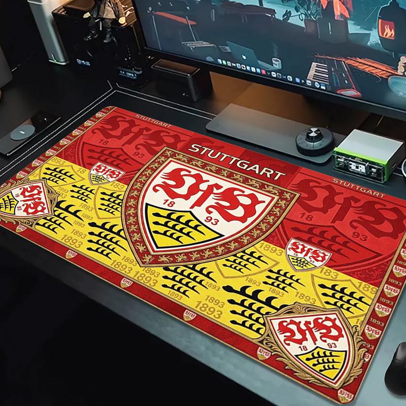 Tapis de souris couleur VfB Stuttgart Grand coussin de table de jeu Antidérapant pour ordinateur portable tablette Grande souris XXL Tapis Mini PC Tapis de jeu Avec bordure verrouillée