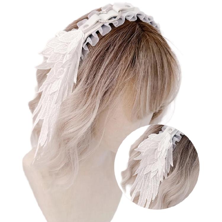  Angel Wing Hairband Cosplay Headband Women Anime Lace Hairhoop Party Supply Role Play Dress Up 2000s Girl Headpiece