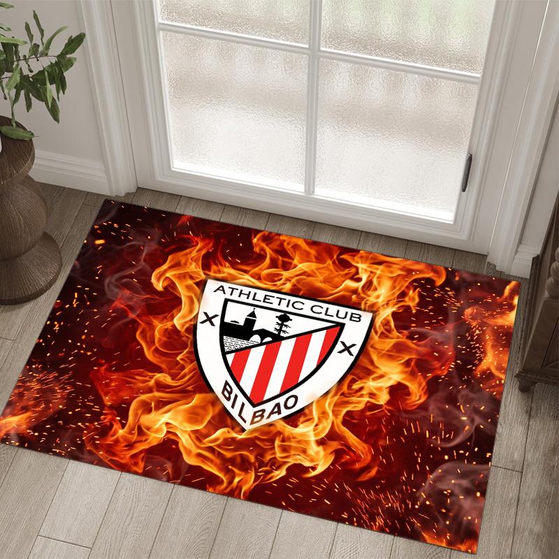 Athletic Bilbao Football Design Crystal Velvet Carpet Cozy Non?Slip Printed Rug For Bedroom Living Room Entrance