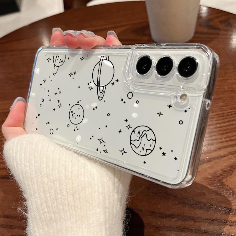 Astronaut Aircraft Route Phone Case For Samsung Galaxy S25 S23 S24 S22 Ultra Plus Soft Cover For Galaxy S24+ S23+ S25+ Shell