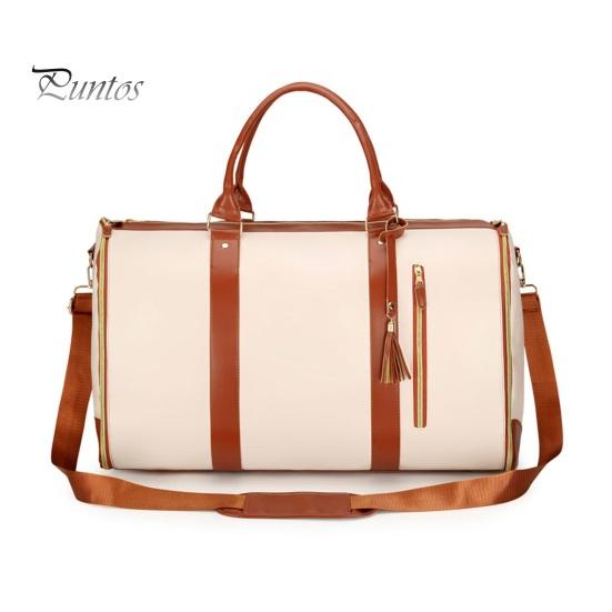 

Складна дорожня сумка з кількома відділеннями. Водонепроникна штучна шкіра. Захищена ручна сумка з ручкою та плечовим ременем. Незморшкувата сумка. білий