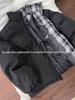 Men's Black Plaid Patchwork Stand Collar Cotton Puffer Jacket - Winter Warm Outerwear