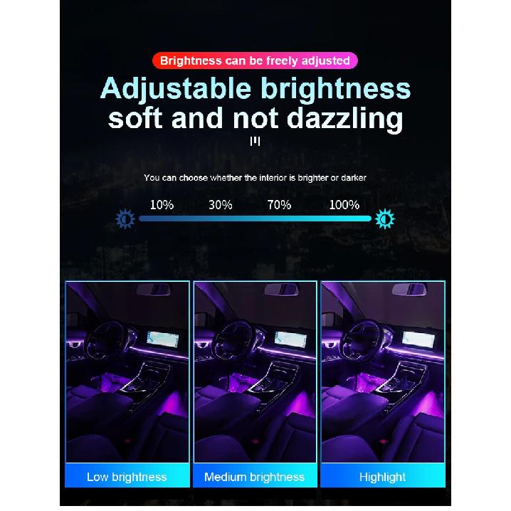 10/14/18 in 1 Led Car Ambient Lights 213 64 Color RGB Symphony Streamer Bluetooth Rainbow Acrylic Strips Atmosphere Lamp Kit 12V