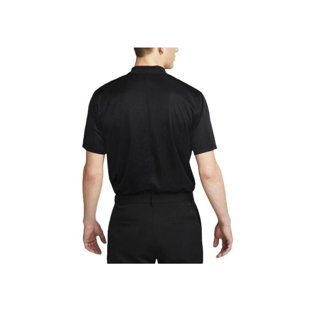 Nike Solid Color Logo Emblem Collar Short Sleeve Polo Shirt Men Black DV8538-010