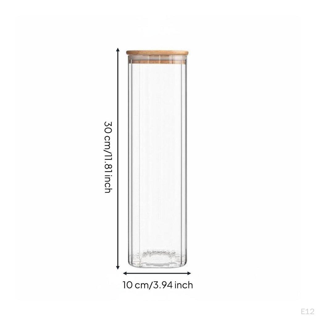 Borosilicate Glass Jar Square Canister Easy to Clean Pantry for Cafe 6060mm