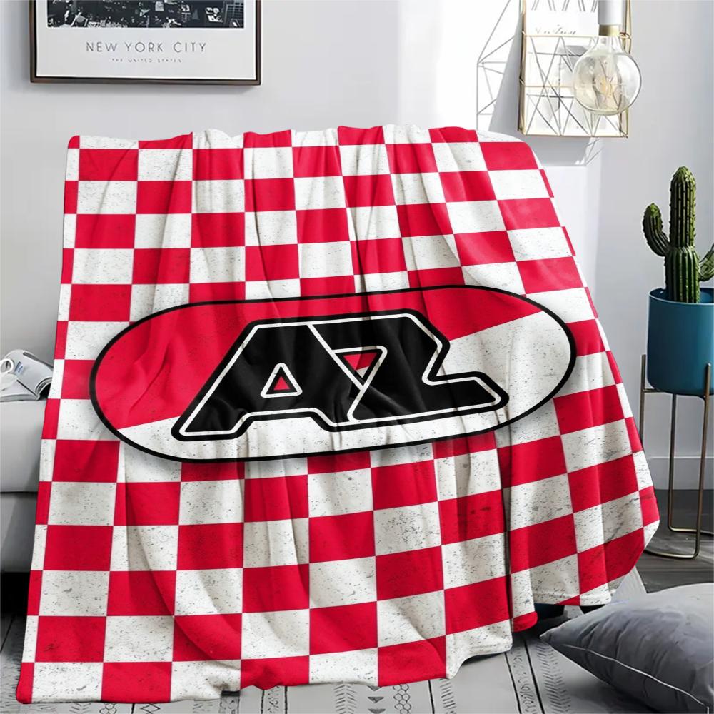 1 Stück AZ Alkmaar Aufdruck Flanelldecke, Hohe Qualität, Bequem für alle Jahreszeiten, Heimdekoration, Wärme und Komfort, Perfekt für Weihnachtsgeschenke