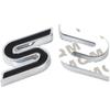 Pbhsg2 3D Metal S Logo Front Grille Emblem Badge Car Rear Trunk Stickers For Ford Focus Fiesta Escape Ecosport Kuga Mondeo Accessories