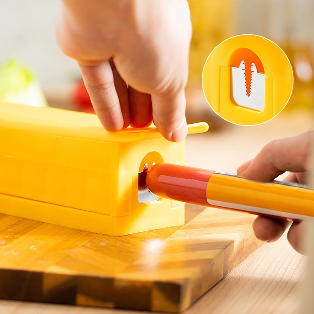 1pc Yellow Creative Sausage Cutting Tool DIY Starch Sausage Cutting Skewer Sausage Cutter Tool Party Home Kitchen Gadgets
