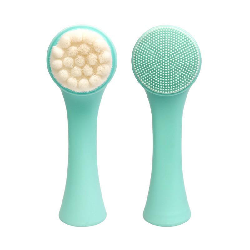 Double-Sided Electroplated Silicone Face Brush: Soft Fiber, Gentle Cleansing & Massage