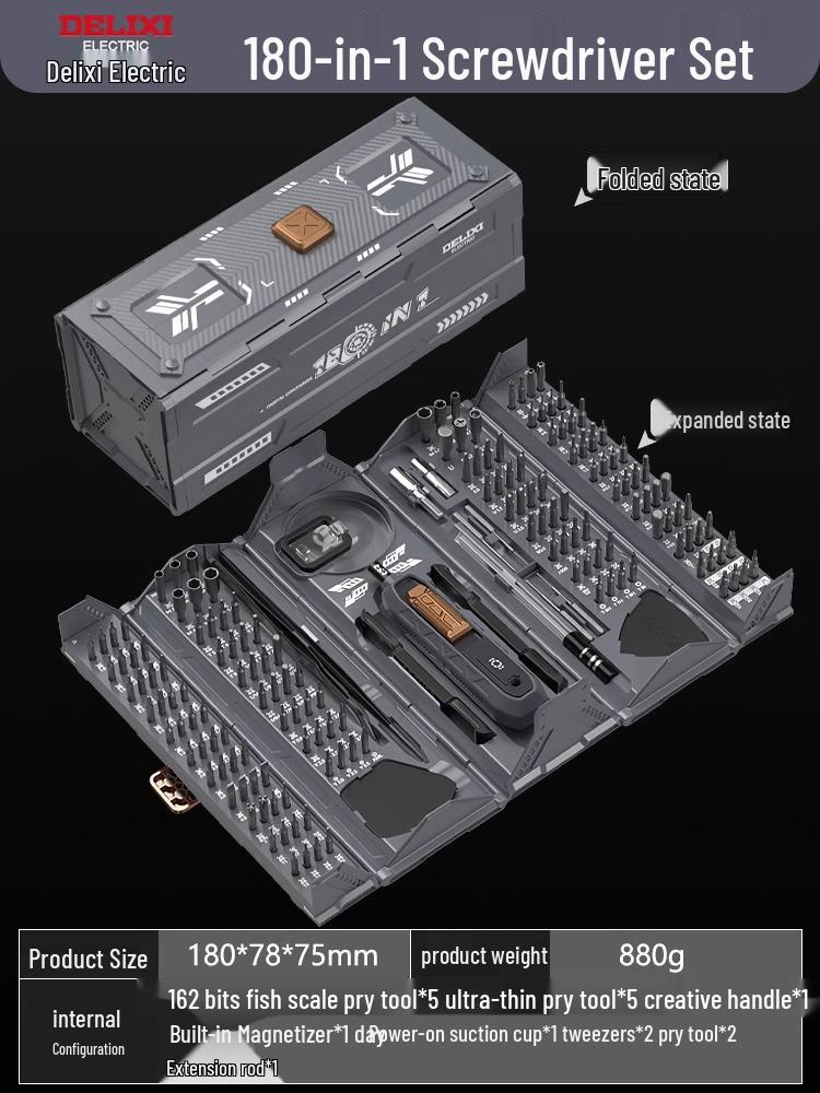 Delixi Electric Multifunktionales Schraubendreher-Set für Elektronik und Staubentfernung
