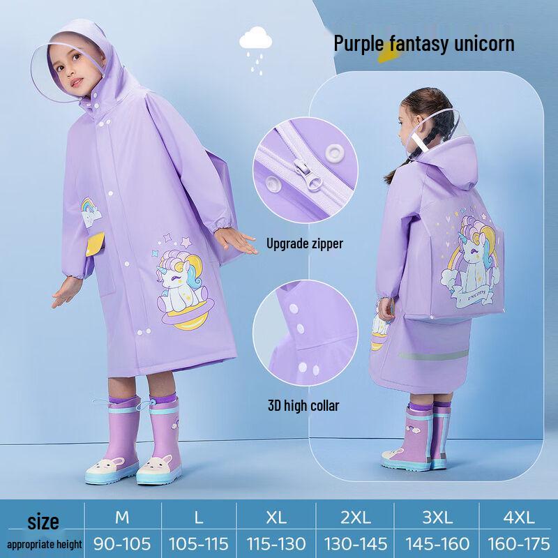 KarLot Kids Cartoon Raincoat with Backpack Space M-XXXXL