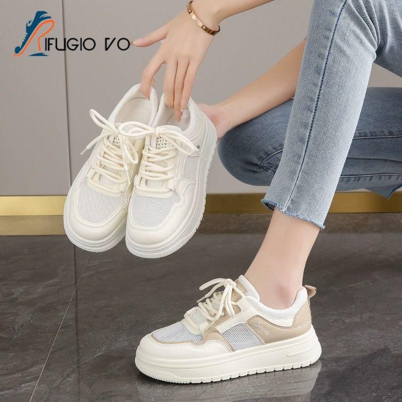 Little White Shoes Women's 2025 New Popular Summer Mesh Breathable Hollow Thin Mesh Shoes Soft Sole Women's Shoes Sports Board Shoes
