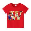 New 100%Polyester T-shirts for Children Cartoon English Letters Graphic T-shirt Boys Casual Short-sleeved Tops Kids Clothes
