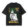 Summer Fashion 100% Cotton Washed Acid T-shirts  Great Eight Islands of Japan Tuna Fish Vintage Wash Japanese Design Tees