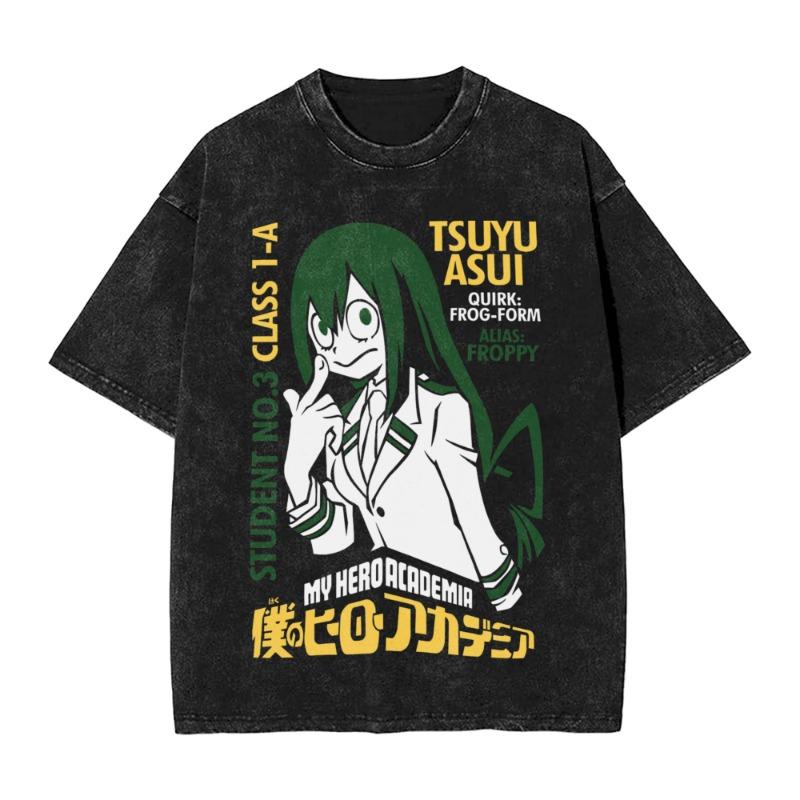 Summer Fashion 100% Cotton Washed Acid T-shirts  Great Eight Islands of Japan Tuna Fish Vintage Wash Japanese Design Tees