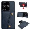 PU Leather Wallet Phone Case for Xiaomi Redmi 13X,13 4G,POCO M6 4G,F6 Card Slots Dual Metal Button Shockproof Full‑Body Cover