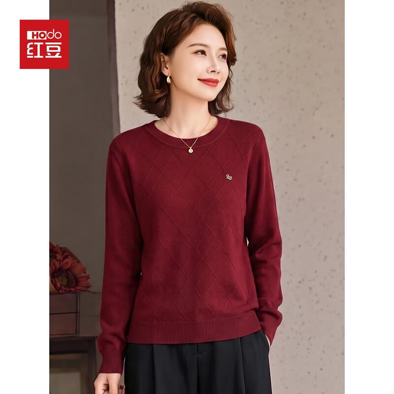 Hodo Women's Round Neck Jacquard Knit Sweater