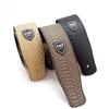 Correa de Guitarra P&P 2.5 Pulgadas Ajustable Suave Bordada y Serpenteante Correa de Cuero Genuino para Guitarra Eléctrica Bajo Acústico