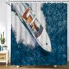1 pcs Retro navigation sailboat printed shower curtain bathroom partition bathroom curtain with hooks home decorative curtain