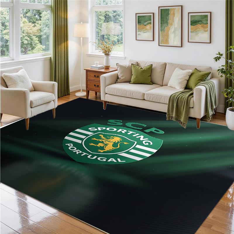 Sporting CP FC Design Crystal Velvet Rug Soft Decorative Mat for Bedroom Entrance