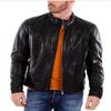 Jachetă motociclist din piele neagră pentru bărbați Noora, cu fermoar și snap -JS58