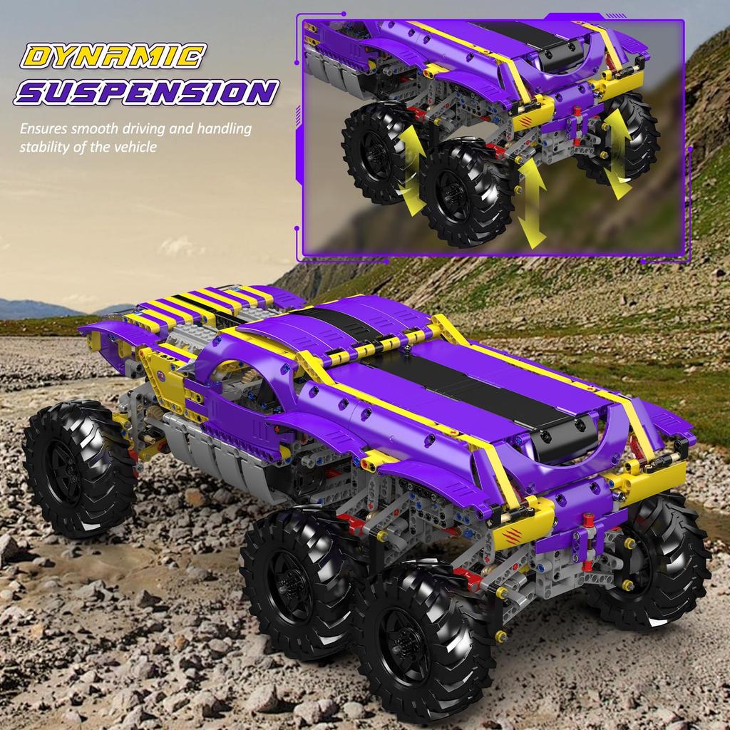 Mould King 18009 ATV Building Block APP and Remote Control Monster Truck Model STEM Engineering Climbing Racing Adult Collection Gift Off-Road Set,