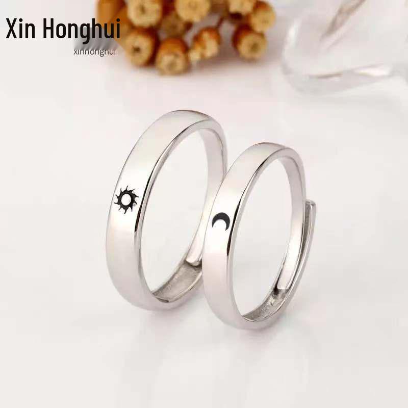

Sun and Moon Love Couple Rings: Elegant Sun, Moon, and Star Design for Marriage and Long-Distance Relationships. Adjustable Opening