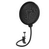 Mikrofon Popfilter Flexibler Schwanenhals Stabile Basis Effektive Filterung Langlebiges Metall Kunststoff Mikrofon