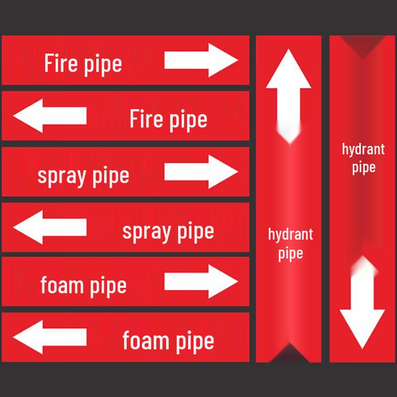 Sprinkler Pipe Flow Direction Label
