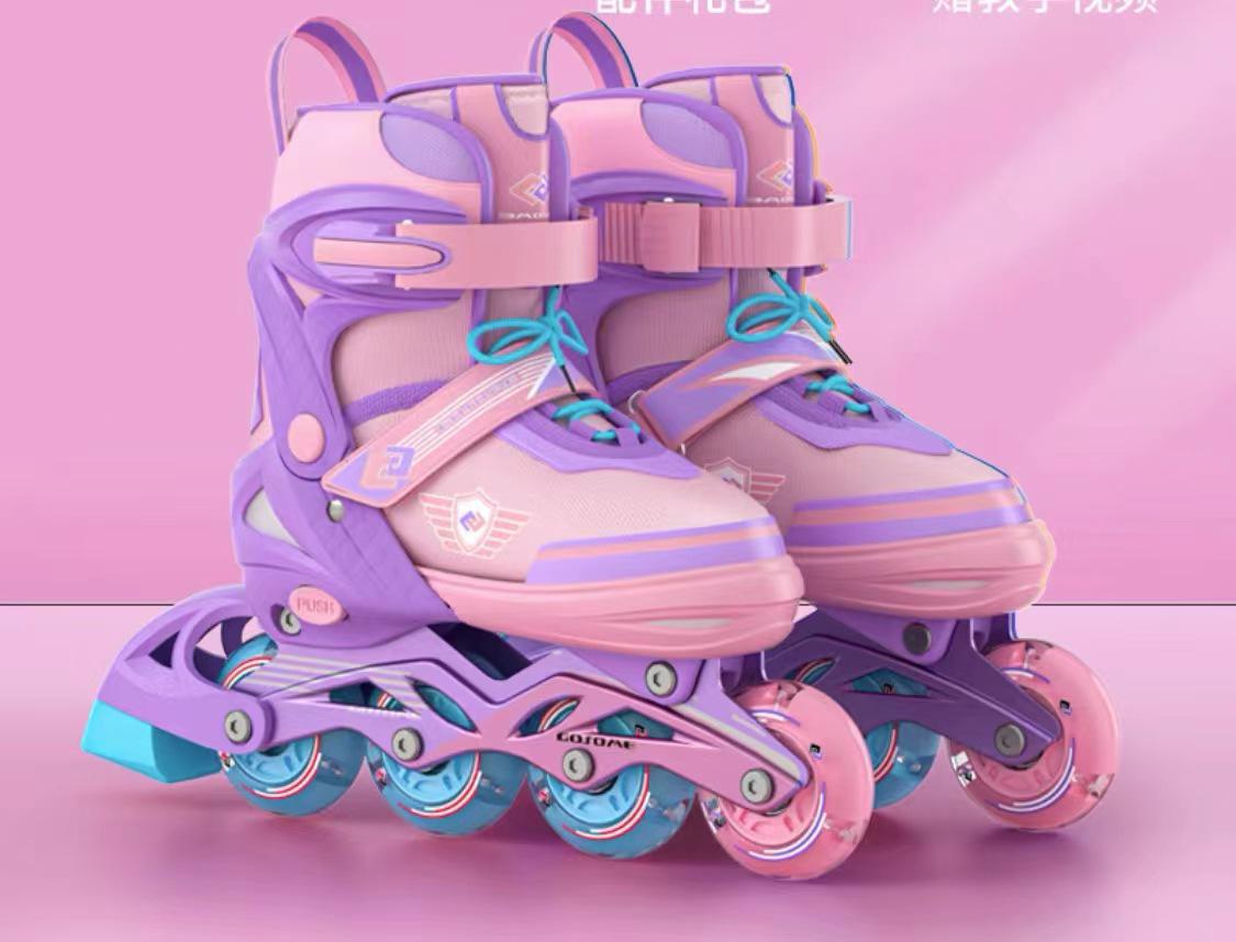 Adjustable Beginner Inline Skates for Boys and Girls, Youth to Adult Rollerblades S (29-33)