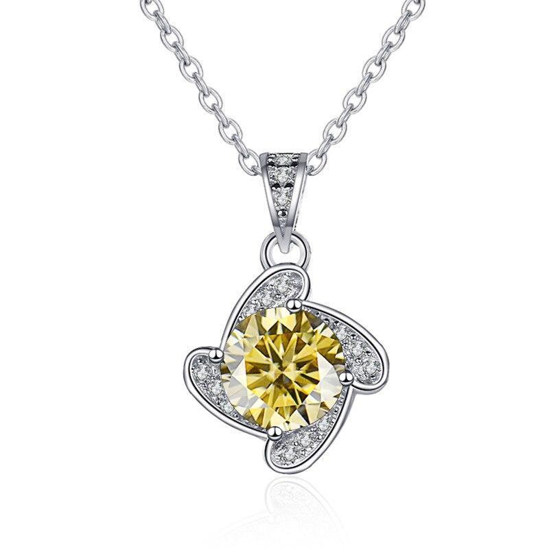 

Bague Ringen Ветряная мельница Ожерелье с микроинкрустацией Подвеска из камня Моссам Один карат Стерлингового серебра S925 Платина с покрытием Простое ожерелье Подвеска 1ct length 45cm жёлтый