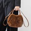 Soft Plush Women's Handle Shoulder Bags Simple Classic Faux Fur Female Purse Crossbody Bag Fall Winter Luxury Furry Handbags