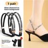1 Pair Of Anti Drop Shoelaces, No Need To Install, Elastic Fixing Straps With Drills, Suitable For Women's High Heels