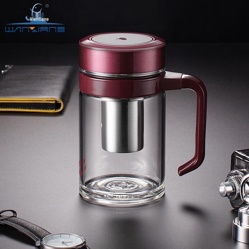 Double-Wall Heat-Resistant Glass Mug with Handle