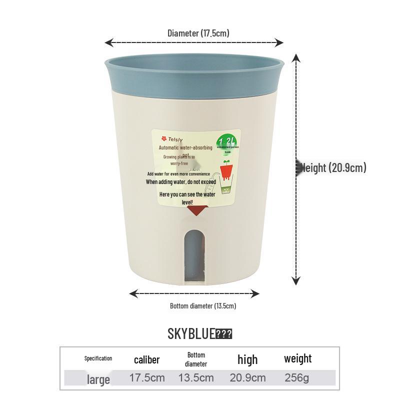 Self-Watering Resin Flower Pot for Hydroponic Plants - Ideal for Home and Balcony Gardening