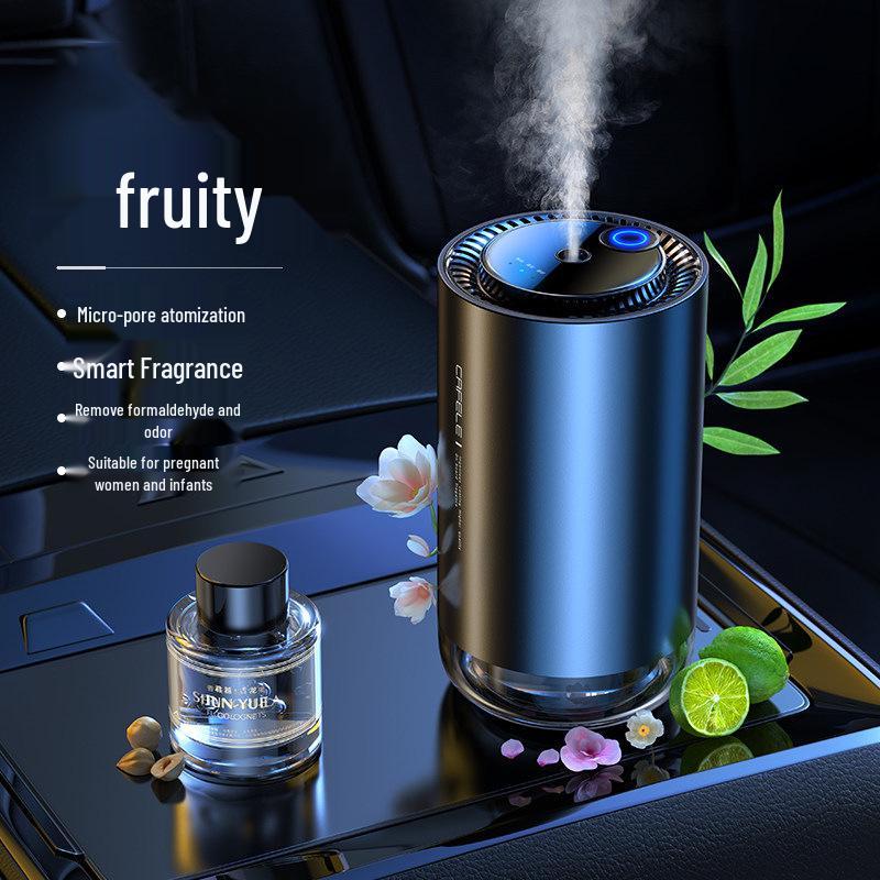 Kafeile Dual-Use Smart Air Freshener: Osmanthus Cologne Fragrance Automatic Spray Essential Oil Diffuser for Car & Home.