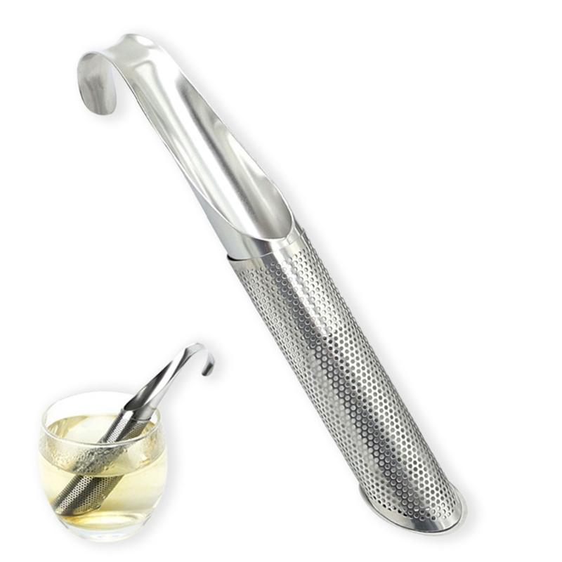 Pack of 2 Metal Tube Shaped Food Grade Teas Filter 304 Stainless Steels Pipes Teas Diffuser For Spices Hot Beverages