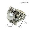 Lindon Classic Copper Alloy Synthetic Pearl Ring Ladies Jewelry Wedding Promise Party Gift