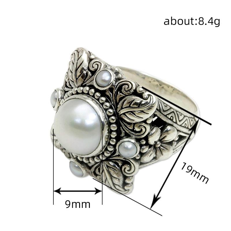 Lindon Classic Copper Alloy Synthetic Pearl Ring Ladies Jewelry Wedding Promise Party Gift