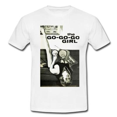 Mens Cotton Retro T-shirt Beatnik Bongos 60s Beat Generation The Go Go Girl 50s