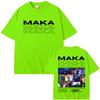 Rapper Maka Double Sided Print T-shirt Aura Tour Men Women Hip Hop Fashion Pop Music T Shirts Male Casual Black Vintage T Shirt