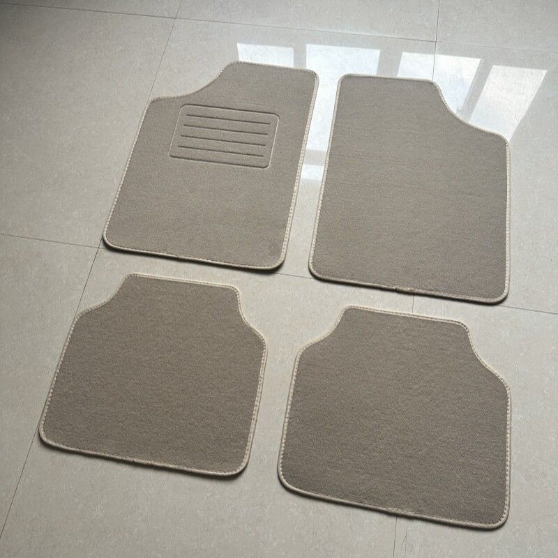 Suede Car Foot Mat Universal Floor Mat Surrounded by Protective Pad Carpet Car Foot Mat Wear-Resistant Non-Slip Mat Flame Retardant Mat