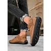 Men's Casual Leather Shoes,Ankle Boots Lightweight Loafers,Mid Top Walking Driving Shoes