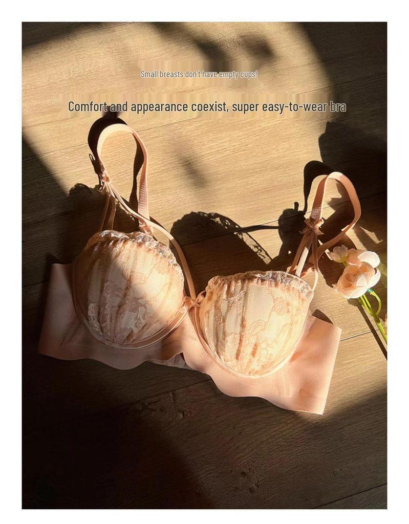 TikTok Kuaishou Sexy Wireless Lingerie: Anti-Sagging Pure Desire Bra for Women