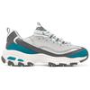 Skechers DLites 1.0 Uranus Leather Trendy Low-Top Dad Shoes Women sneaker White Blue Gray 896262-GYBL
