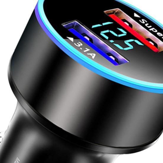 Car Charger Stable Output High Efficiency 12/24V Universal Wide Application Flame-retardant Mobile Phone Charging Heat-resistant 2-port Charger Socket